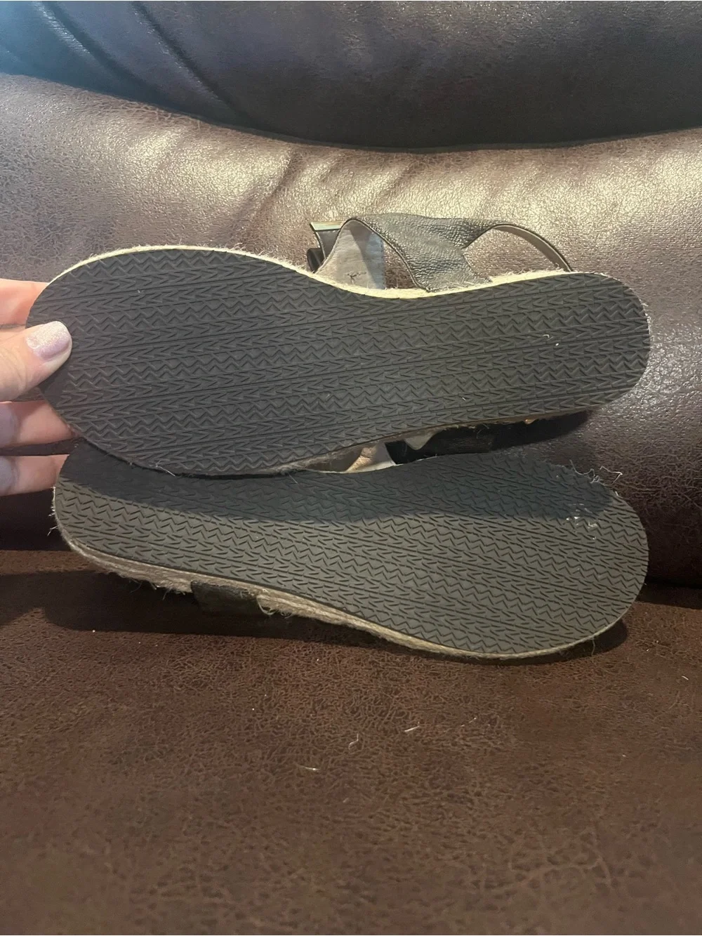Michael Kors Brown Metallic Bow Thong Sandals